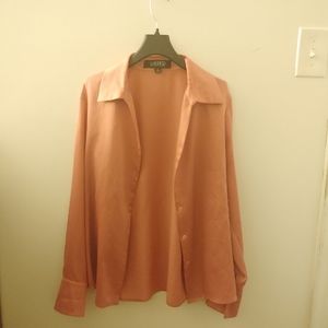 Cute satin-like pink blouse